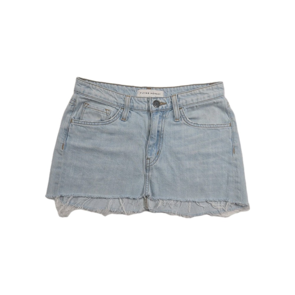 Flying Monkey Light Blue Denim Women's Junior Mini‎ Skirt Size 24